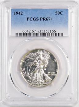 1942 P Walking Liberty Silver Half Dollar (PCGS) PR67+.