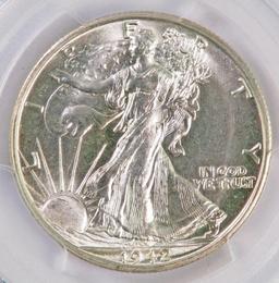 1942 S Walking Liberty Silver Half Dollar (PCGS) MS66+.