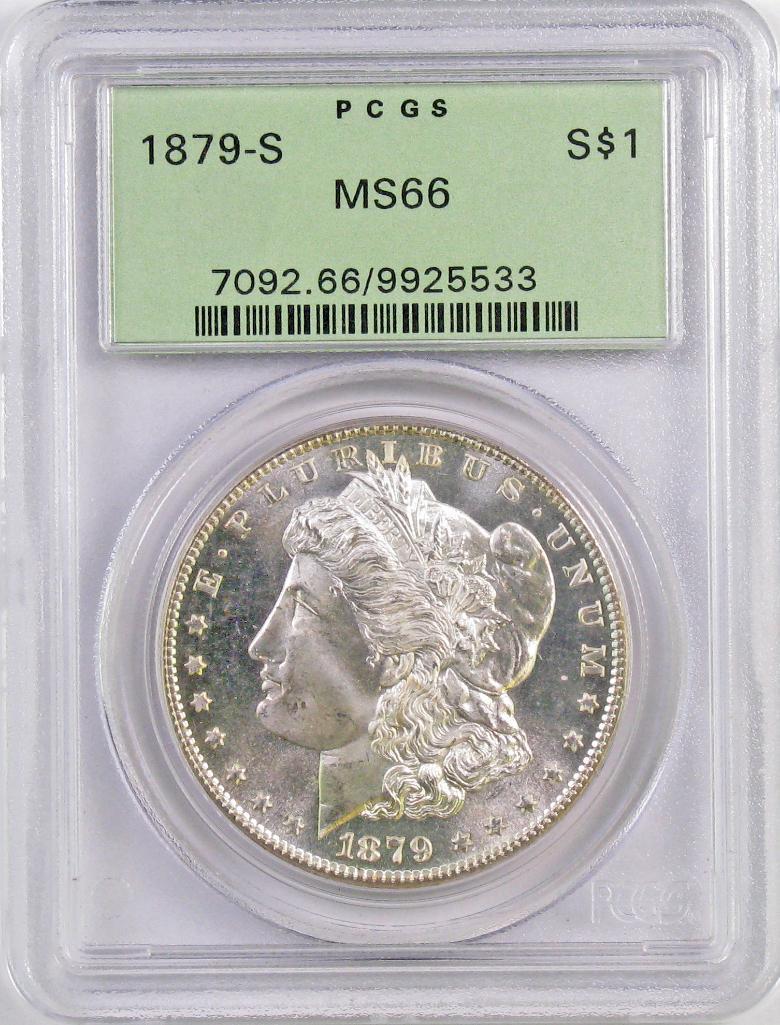 1879 S Morgan Silver Dollar (PCGS) MS66.