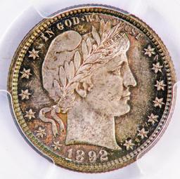 1892 P Barber Silver Quarter (PCGS) MS65..