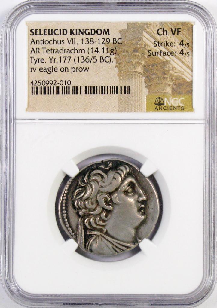 Ancient: Seleucid Kingdom Antiochus VII 138-129 B.C. (NGC) CH VF.