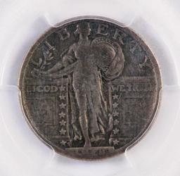 1918/7 S Standing Liberty Silver Quarter (PCGS) VG08.