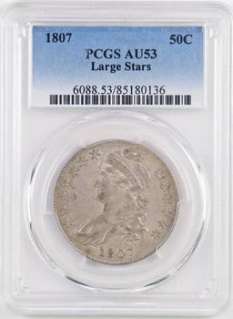 1807 Draped Bust Silver Half Dollar (PCGS) AU53.