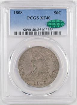 1808 Capped Bust Silver Half Dollar (PCGS) XF40 CAC.
