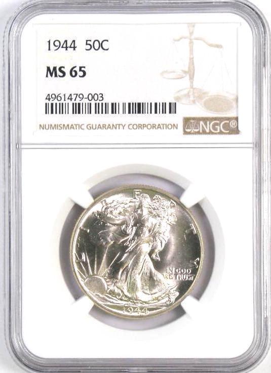 1944 P Walking Liberty Silver Half Dollar (NGC) MS65.