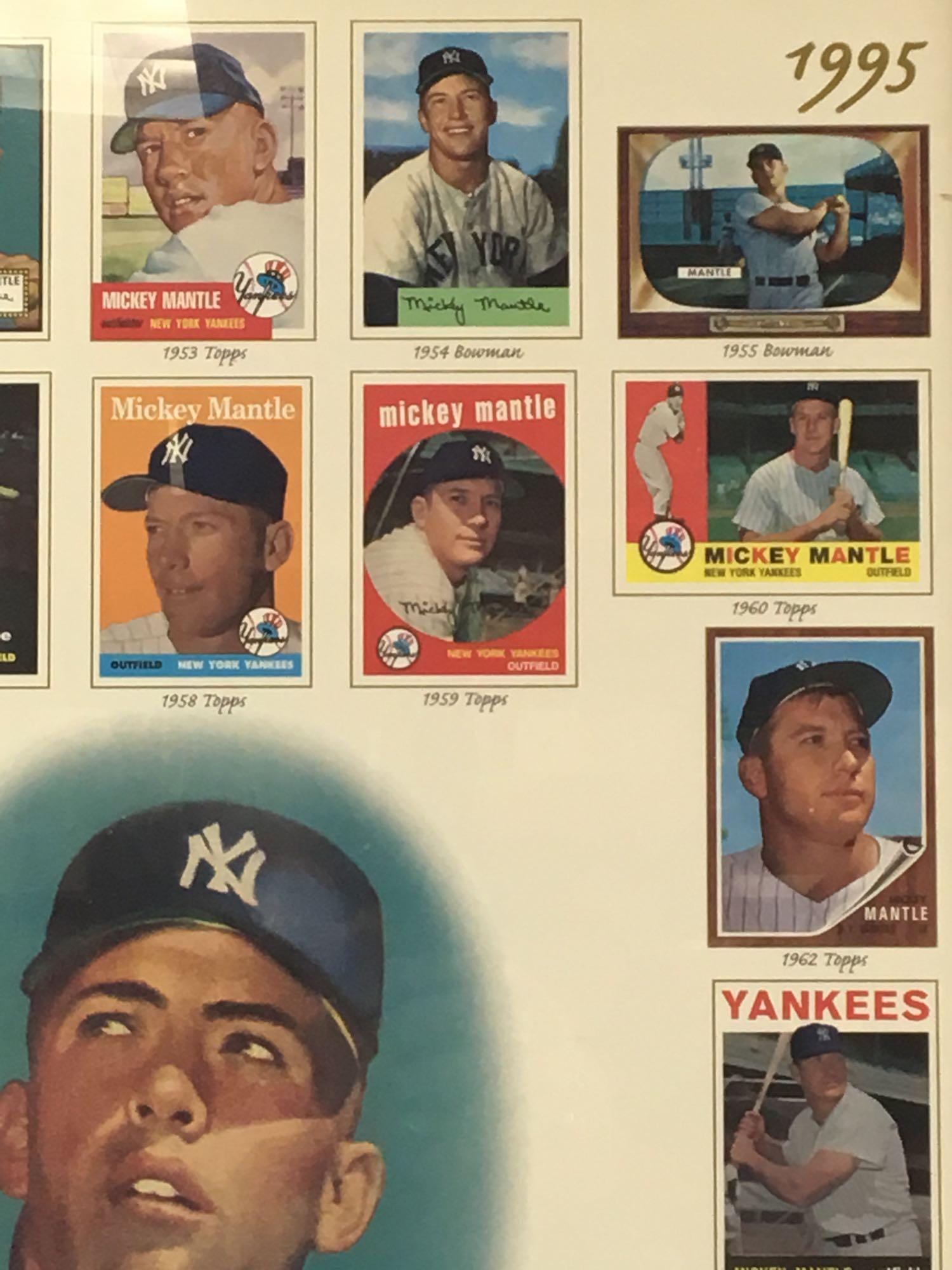 Mickey Mantle Framed and Numbered Baseball Card Poster