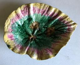 Antique Majolica leaf plate