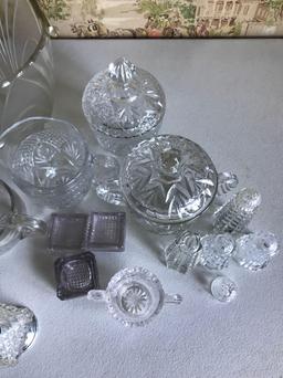 Group of Vintage clear glass