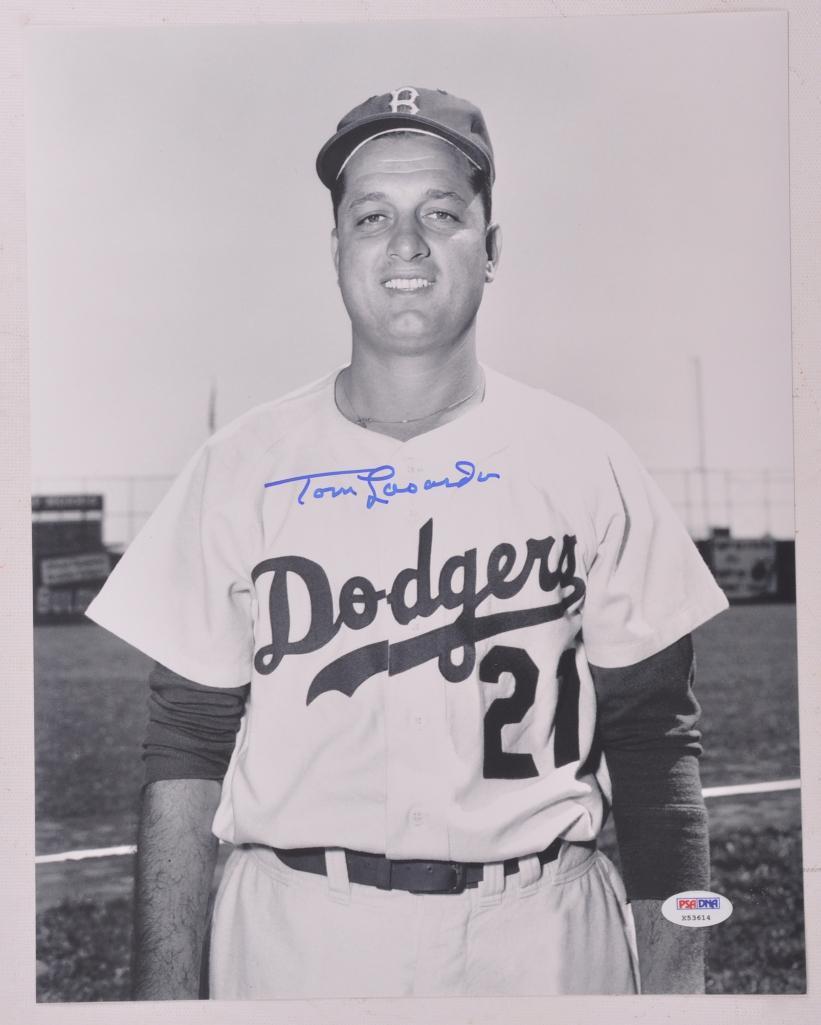 LA Dodgers Tom Lasorda Signed Photograph with PSA DNA Certification Sticker