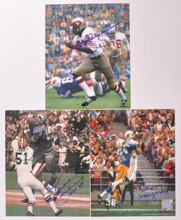 Group of 3 Signed National Football League Players Photograph's