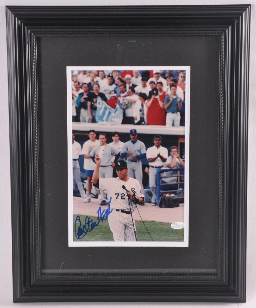 Chicago White Sox Carlton Fisk Signed Photograph with JSA COA