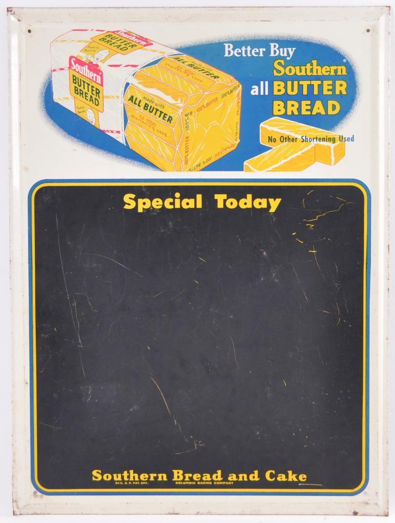 Vintage Southern Butter Bread Advertising Metal Chalkboard Sign