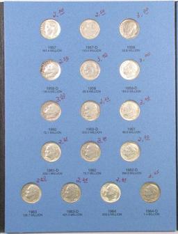 Group of (2) Whitman Folders Roosevelt Dimes 1 & 2 with (127) Coins.