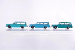 Group of 3 Matchbox No. 42 Studebaker Station Wagon Die-Cast Vehicles with Original Boxes