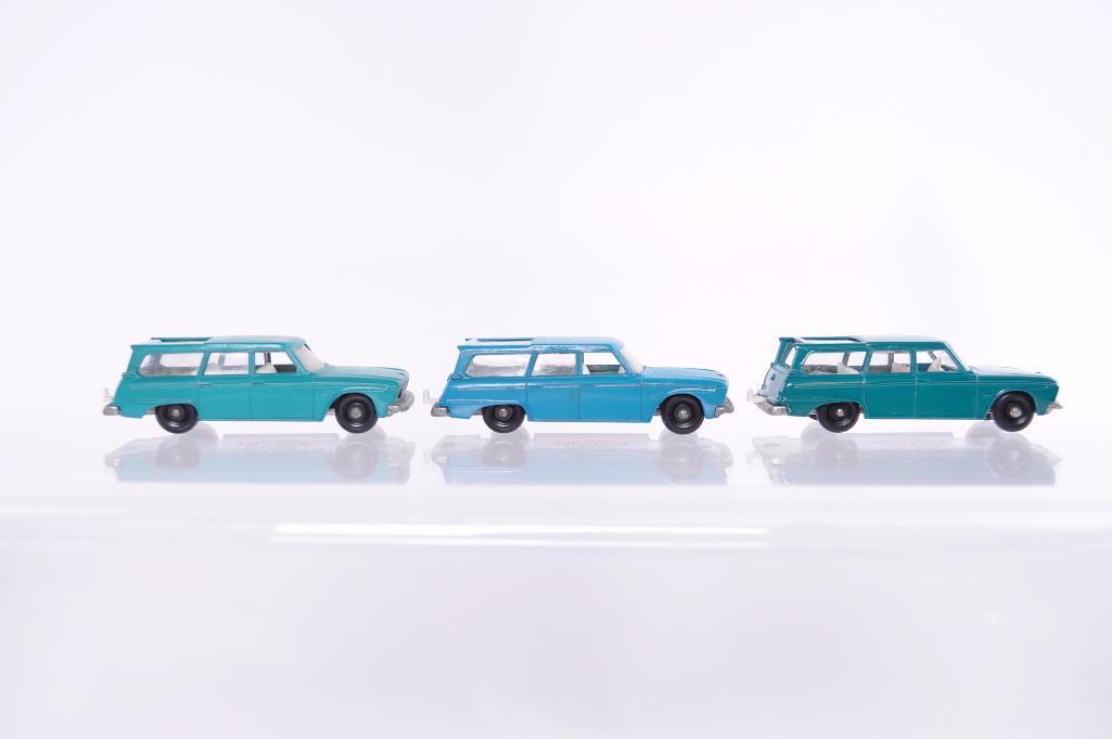 Group of 3 Matchbox No. 42 Studebaker Station Wagon Die-Cast Vehicles with Original Boxes