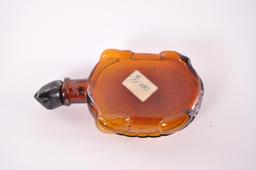 Antique Amber Glass Turtle Flask