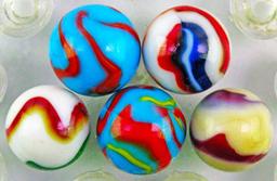 Group of (5) Vintage Collectible Peltier Marbles.