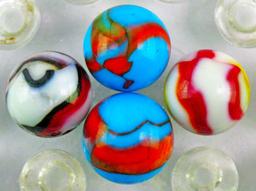 Group of (4) Vintage Collectible Peltier Marbles.
