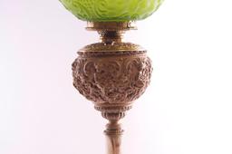 Antique Gone with the Wind Lamp with Cherub and Scroll Design