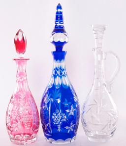 Group of 3 Antique Cut Glass Decanters