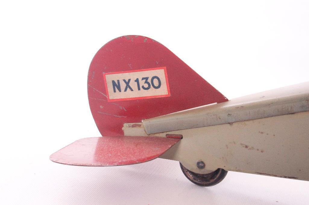 Antique Steelcraft Pressed Steel Aeroplane Pull Toy