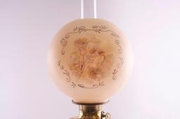 Antique Gone with the Wind Lamp with Cherub Design Globe