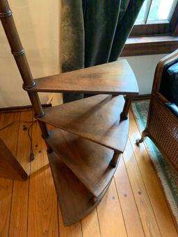 Antique Mahogany Spiral Library Stairs