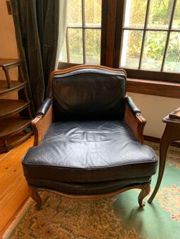 Vintage caned and leather chair