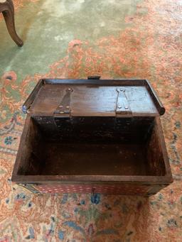 Chest with painted floral design