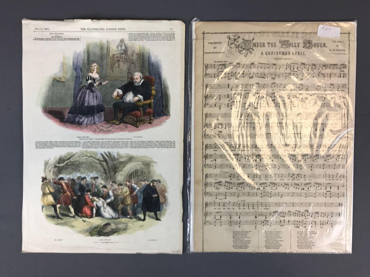 Antique Hand Colored Illustrated London News Jenny Lind Scenes