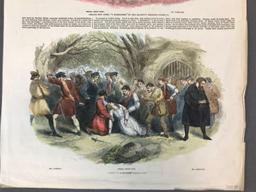 Antique Hand Colored Illustrated London News Jenny Lind Scenes