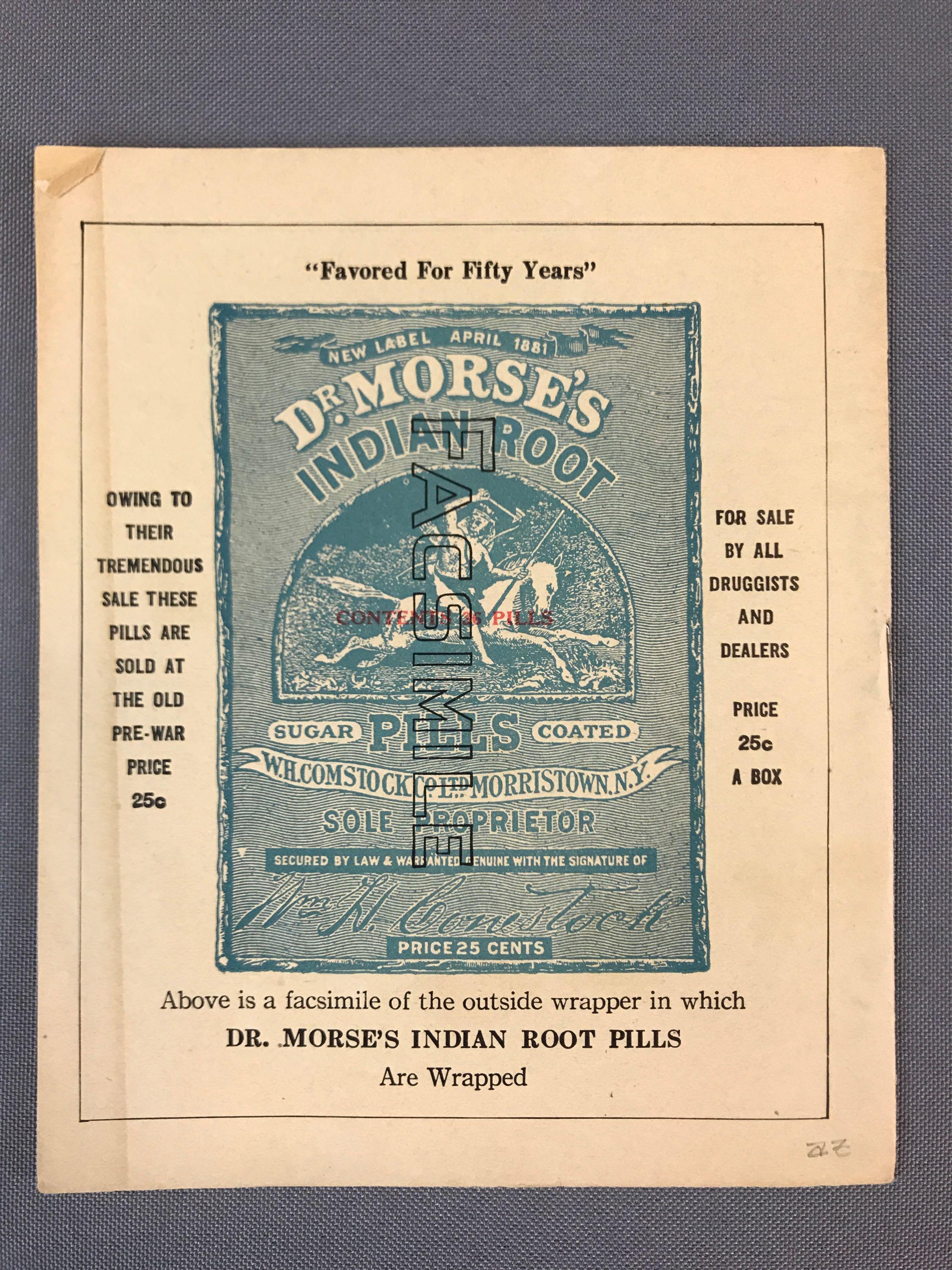 Antique Dr Morse Indian Root Pills Booklets