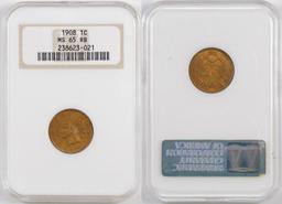 1908 Indian Head Cent (NGC) MS65RB.