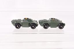 Group of 2 Matchbox No. 61 Army Scout Cars with Original Boxes