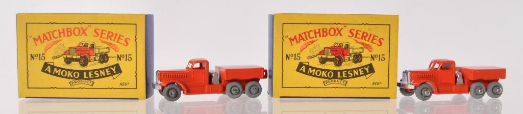 Group of 2 Matchbox No. 15 Prime Mover Die-Cast Vehicles with Origianl Boxes