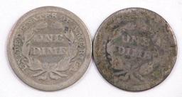 Group of (2) Seated Liberty Silver Dime.