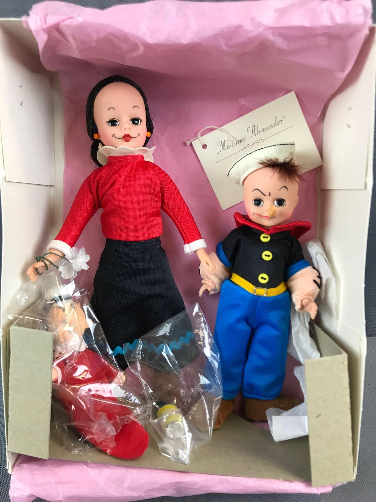 Madame Alexander dolls in original box Popeye and Olive Oyl set
