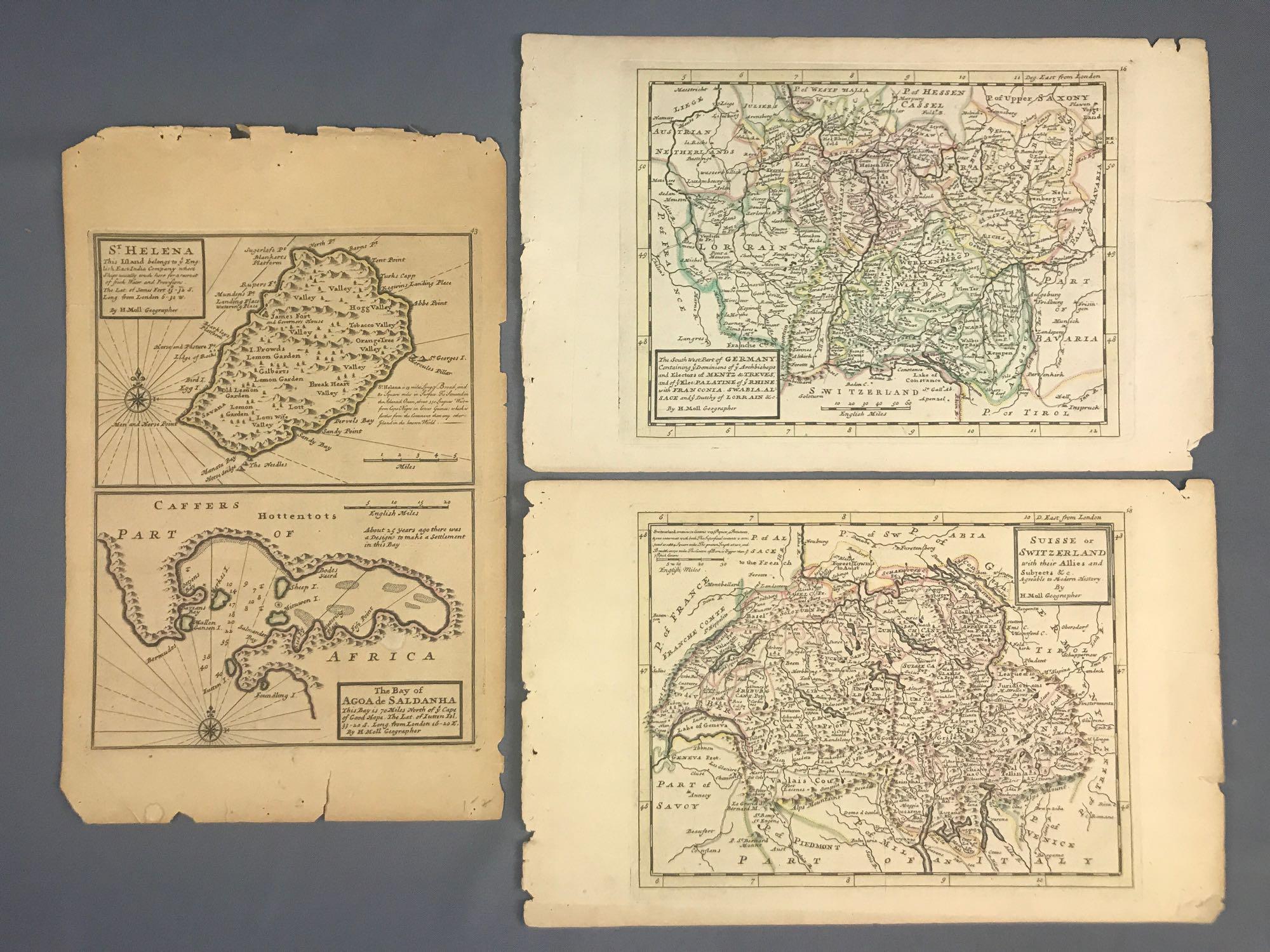 Group of 3 H. Moll maps