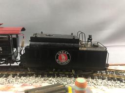 HO Brass Tenshodo engine, tender and display