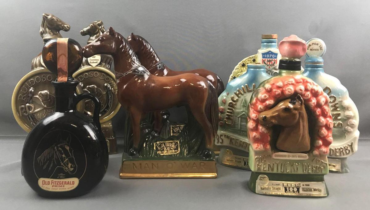 Group of 9 Collectible Whiskey Bottles