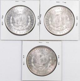 Group of (3) Morgan Silver Dollars.