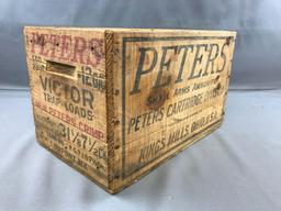 Vintage Peters Ammunition Crate with Shotgun Shells