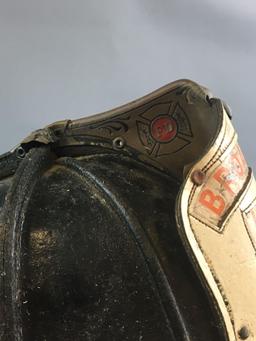 Antique Leather Firefighters Helmet