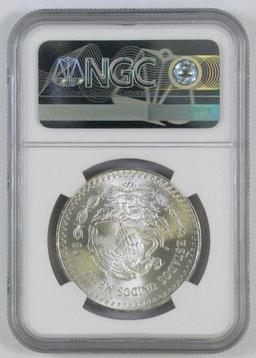 1985 Mexico One Onza .999 Fine Silver (NGC) MS66.