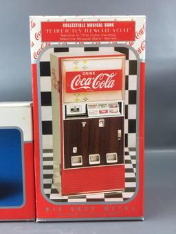 Group of 3 Coca-Cola Die-cast Collectible Musical Banks