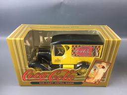 Group of 4 Coca-Cola Die-cast Metal Truck Banks