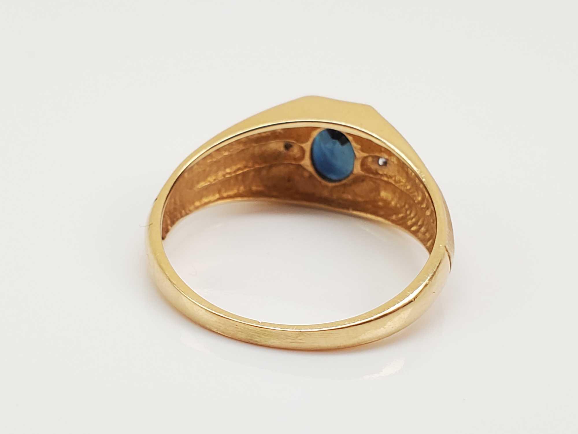 14k Gold Sapphire and Diamond Ring