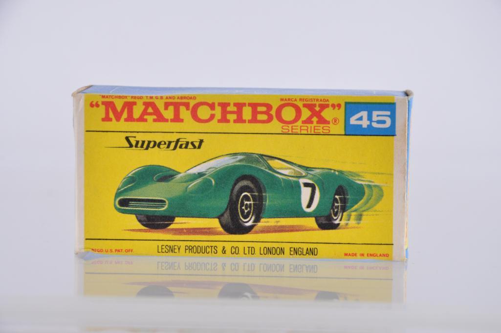 Matchbox Superfast No. 45 Ford Group 6 Die-Cast Vehicle with Original Box