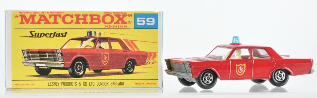 Matchbox Superfast No. 59 Fire Chief Car Die-Cast Vehicle with Original Box