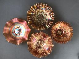 Group of 4 Carnival Glass Bowls